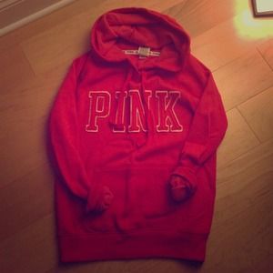 Pink by VS embroidered fleece hoodie!