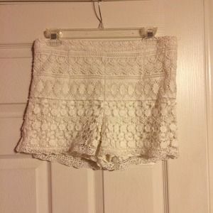 Floral Lace High Wasted Shorts