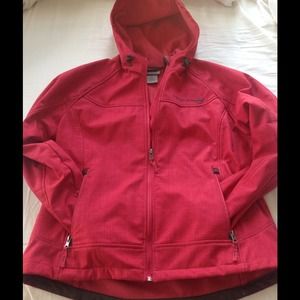 Red/pink hooded jacket