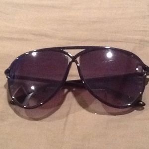 Black aviator style sunglasses