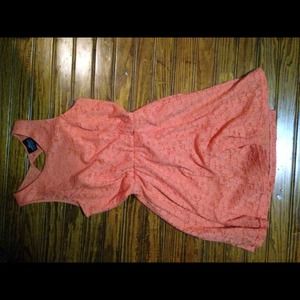 Peach eyelet skater dress