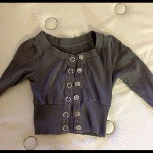 Gray sweater.