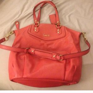 JUST REDUCED Authentic Coral Leather Coach Satchel