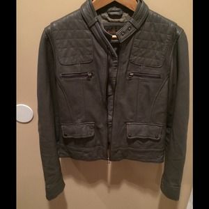 Grey Ben Sherman Leather Jacket