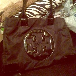 Tory burch nylon large black tote