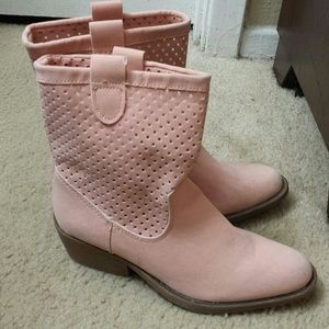 Pink ankle boots