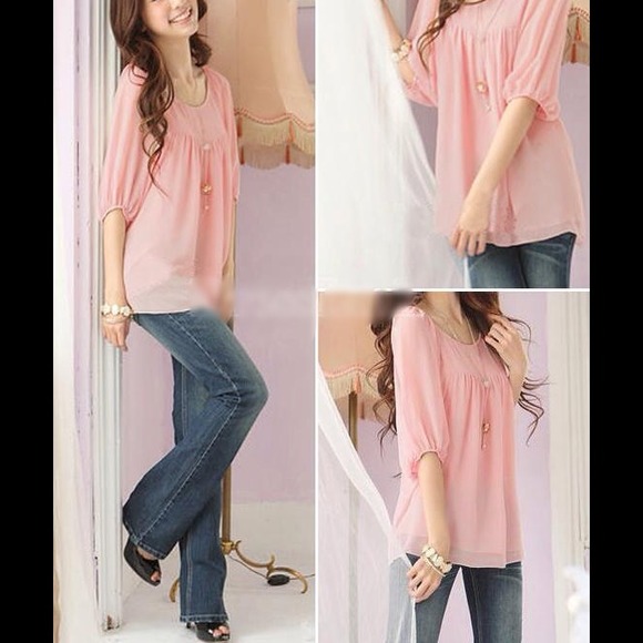 Puff Sleeve Casual Chiffon Blouse V-Day Sale💝