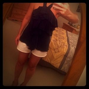 ✨sold in bundle ✨Ruffled Halter Top-💯% Silk