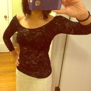 Sexy black lace Talula top