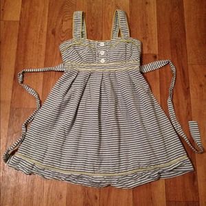 Grey/ white Stripe City Triangle Dress
