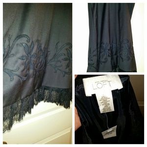 Ann Taylor Loft black skirt with lace detail