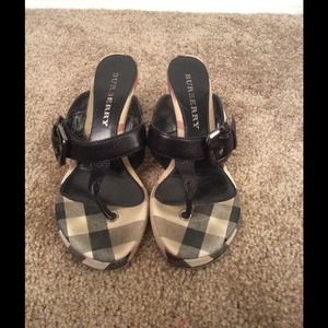 ON HOLD!! Burberry wedges, only worn twice!