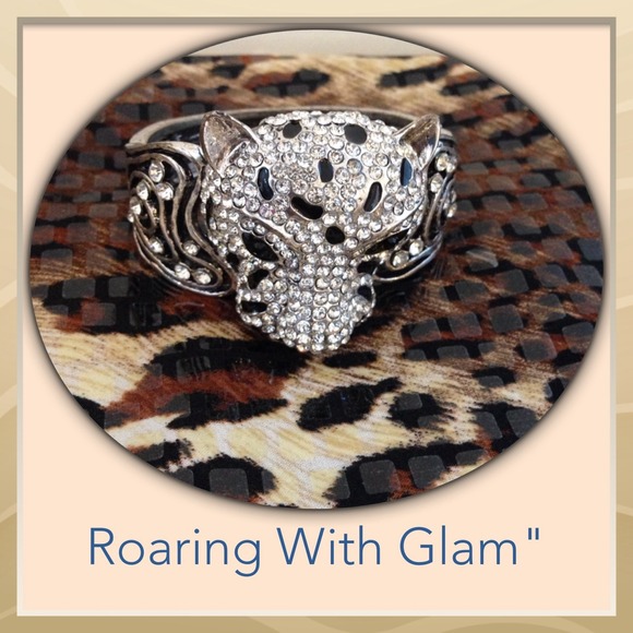 Closet glam statement tiger cuff bracelet