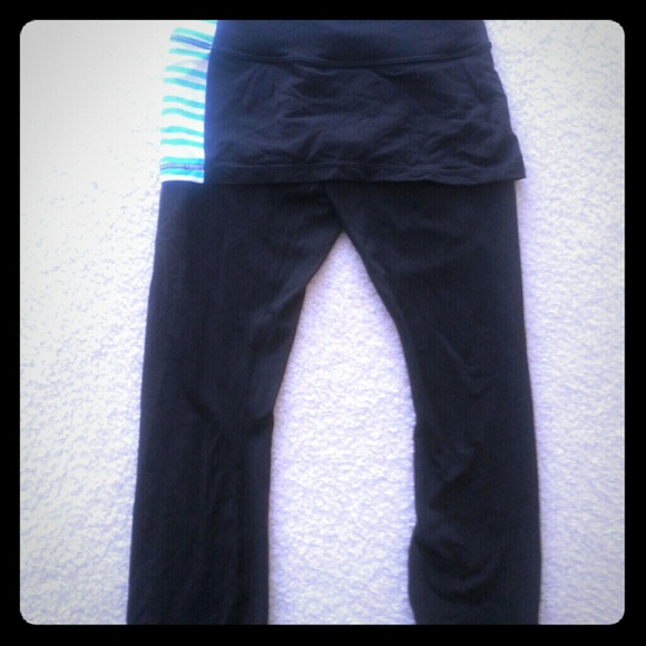 Lululemon striped go go cropped pants with skirt