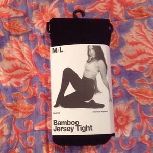 American Apparel Bamboo Jersey Tights In Black M/L