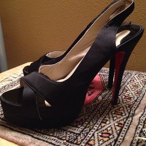 Christian Louboutin platform peep toe sling backs