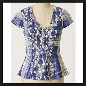 Blueberry peplum blouse top. Plenty by Tracy Reese