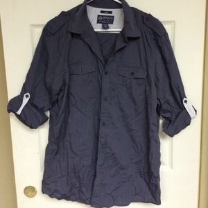 Mens gray denim American Rag S/L shirt