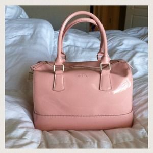 💯 Auth Pastel Pink Patent Leather Furla Candy Bag