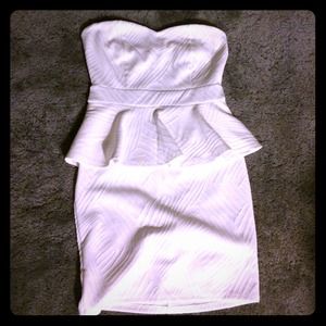 Charlotte Russe White Textured Peplum Dress
