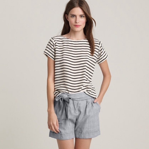 J. Crew Tops - J.Crew Striped Silk Tee