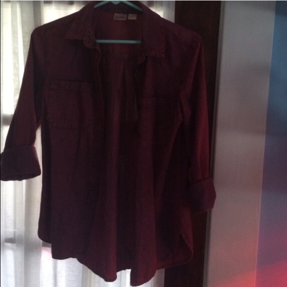 Red Button Up - Picture 2 of 3