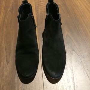 Vince Camuto black suede ankle boots worn once.