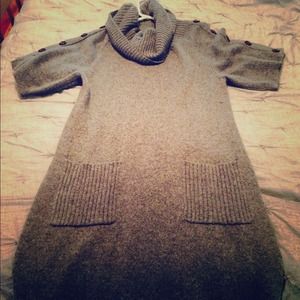 Wool Cowl Neck Sweater Dress