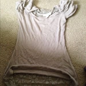 Tan top with lace back derek heart