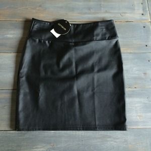 Cotton On Black Pleather Skirt