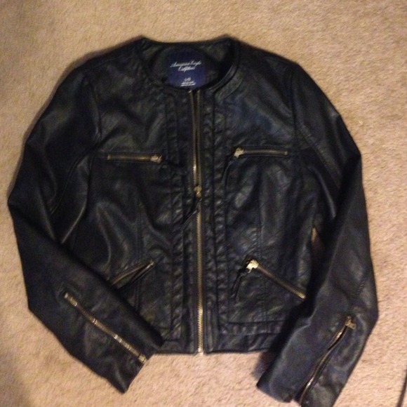 7.Like new AE vegan leather moto jacket