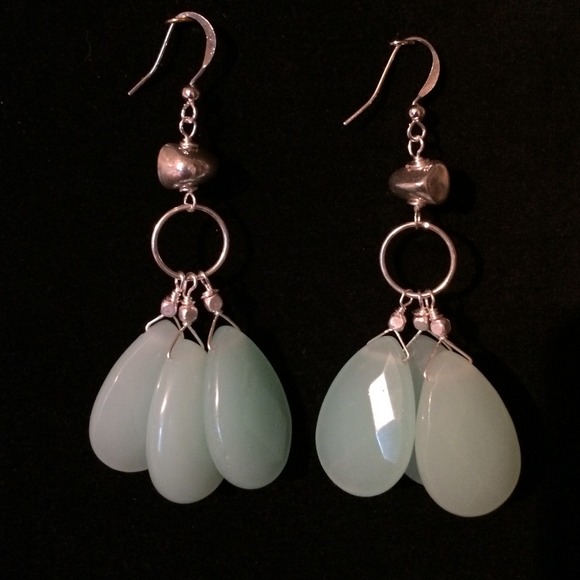 Sterling silver & chalcedony earrings
