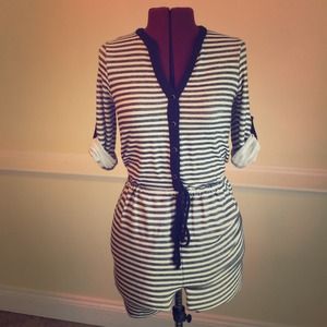 Striped Shorts Jumpsuit