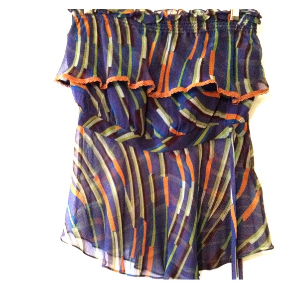 STRAPLESS TOP - 100% SILK - LIKE NEW CONDITION