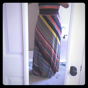 Multi colored striped maxi dress