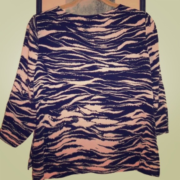 Madewell RARE Silk Pink Zebra 3/4 Sleeve Top