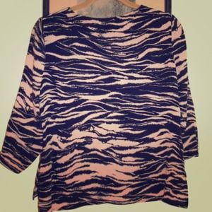 Madewell RARE Silk Pink Zebra 3/4 Sleeve Top