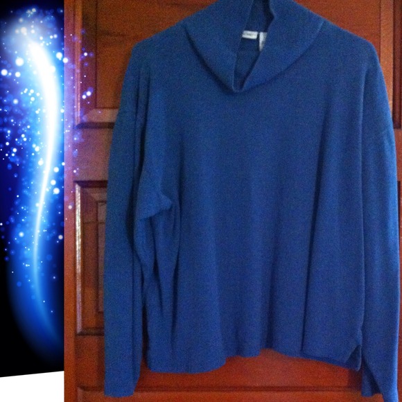 Pretty blue turtle-neck shirt - Picture 1 of 3