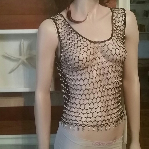 Sexy delicate beaded top