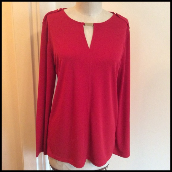 Ann Taylor Tops - Ann Taylor Red Long Sleeve Top