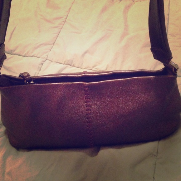 Dark brown leather bag by The Sak