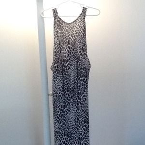 Black and white giraffe print maxi beach dress