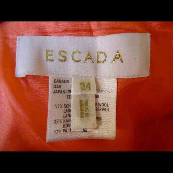 SOLD Escada Melon Angora Wool Boucle Pencil Skirt - Picture 3 of 3