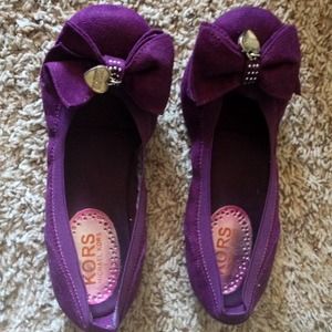 Purple Suede Michael Kors Flats