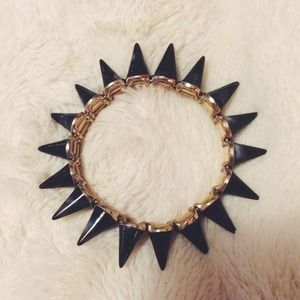 NWOT black & gold spiked bracelet
