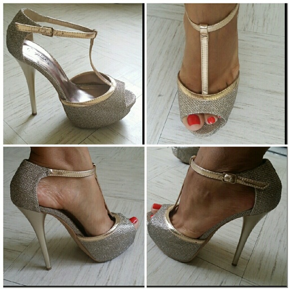 Gold shimmery heels