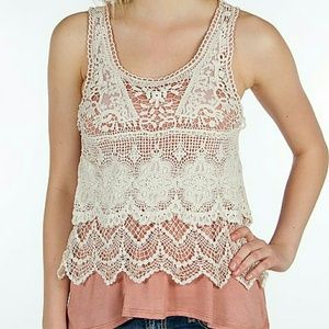 Crochet Lace top NWOT