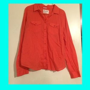 Coral button up long sleeve
