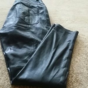 Black leather pants