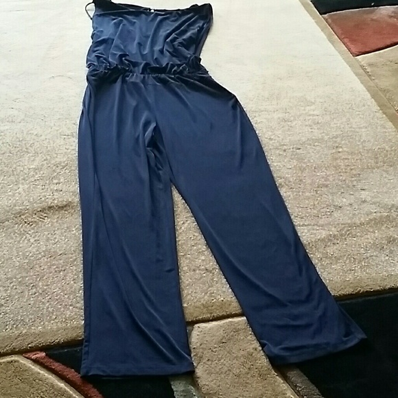 Navy blue pants romper